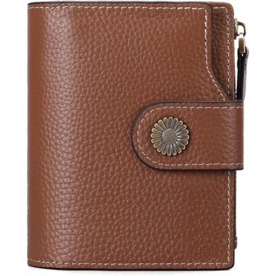 BEAFUP Wallet for Women - RFID Blocking Bifold Leather Wallet with 16 Card Slots & Zipper Pocket,Easy-to-Use