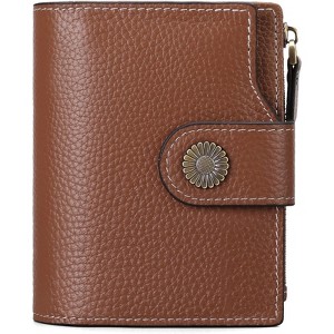 BEAFUP Wallet for Women - RFID Blocking Bifold Leather Wallet with 16 Card Slots & Zipper Pocket,Easy-to-Use - 1 of 4
