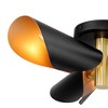 Possini Euro Design Vector 18" Mid Century Modern Semi Flush-Mount Ceiling Light Fixture Kitchen Foyer Hallway Unique 3-Light Black Gold Finish Metal - 3 of 4