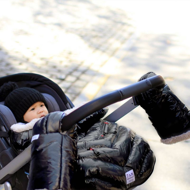 7AM Enfant Warmmuffs Stroller Gloves - Black Polar, 3 of 5