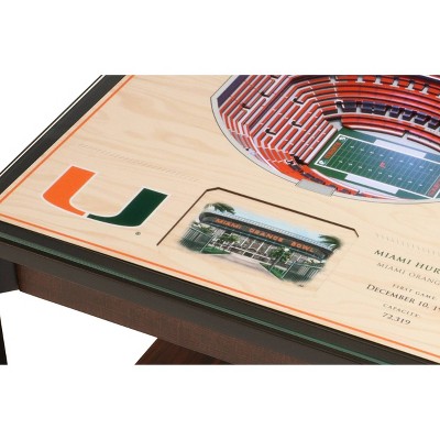 Miami Hurricanes 25-Layer StadiumView Lighted Square End Table with Storage