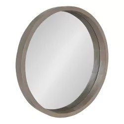 22" Hutton Round Wall Mirror Gray - Kate & Laurel All Things Decor