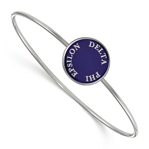 Black Bow Jewelry Sterling Silver Delta Phi Epsilon Greek Life Bangle Bracelet 6 Inch - 1 of 3