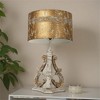 Rustic Vintage Table Lamp with Distressed Finish, 24.80" tall, Gold and White Home Decor Light, 1pc - 3 of 4