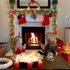 6ft Christmas Garland - Battery Operated Poinsettia with 20 LED Lights & Ball Ornaments, 8 Modes, Prelit for Mantle, Stair Railing - 4 of 4