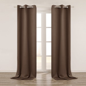 Deconovo Solid Thermal Room Darkening Curtain Panel – 42" Wide Extra-Long Lengths (108"/120") - 1 of 4