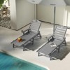 GardenJoy Oversized 2-Piece HDPE Chaise Lounge Chair with Wheels and Cup Holder - 2 of 3