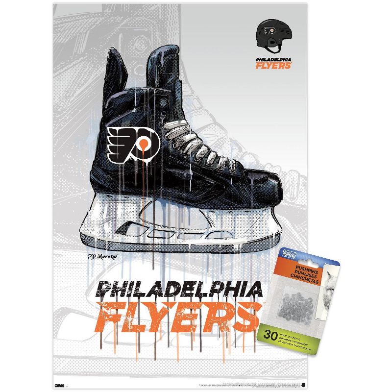 Trends International NHL Philadelphia Flyers - Drip Skate 21 Unframed Wall Poster Prints, 1 of 7