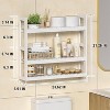 Bathroom Shelves Over Toilet Storage - 3 Tier Wall Mounted Bamboo Bathroom Shelf Organizer - 2 of 4