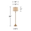 360 Lighting Dyna 58" Antique Brass and Natural Linen Shade Floor Lamp - 4 of 4