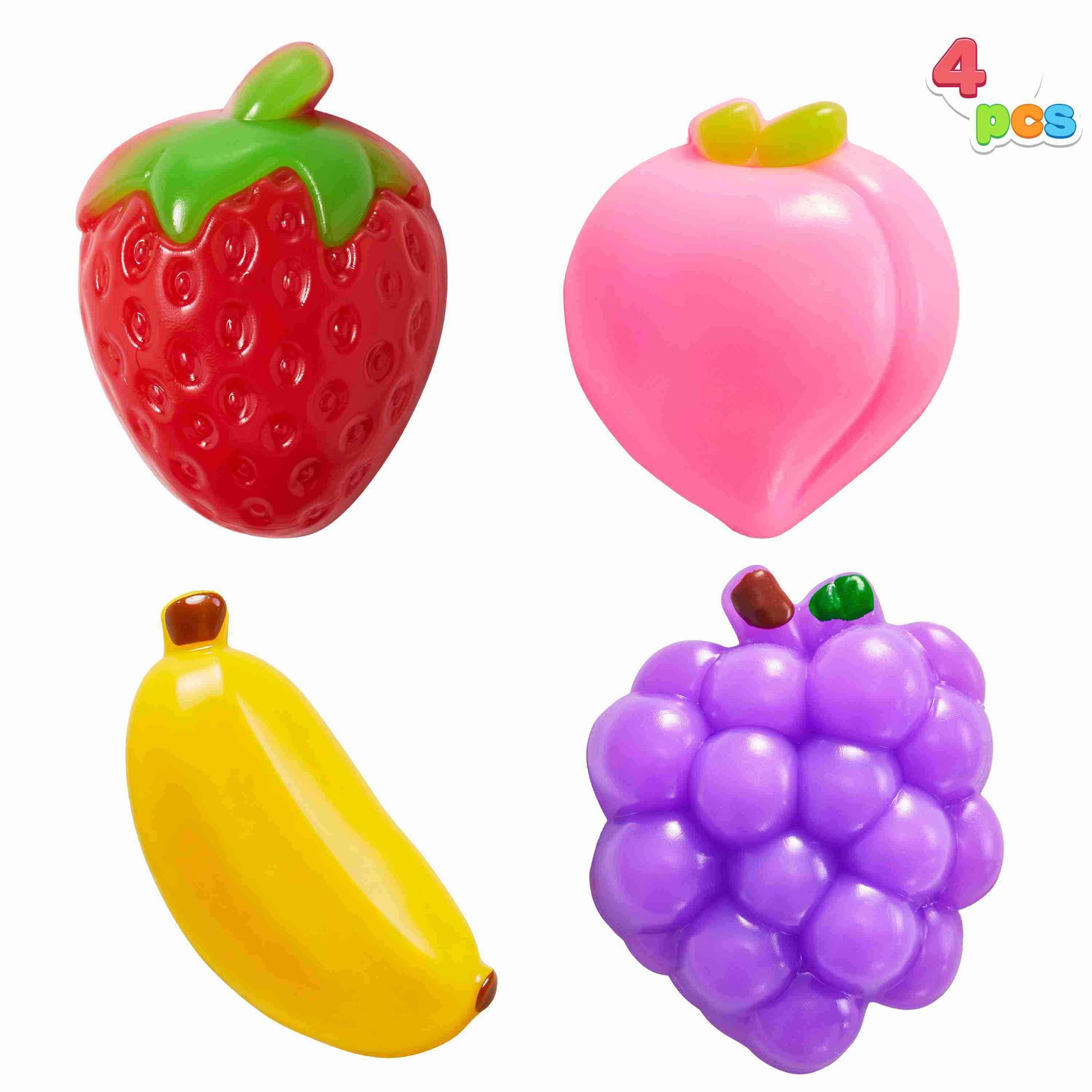 Joyfy 4 pcs fruit taba squishy toys soft squeeze fidget mochi fufu squishy toys cute taba squishy toys for kids easter stuffs party favors gifts
