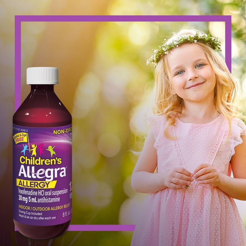 Allegra Children&#39;s Fexofenadine Allergy and Cold Sinus Liquid Treatment - Grape - 8oz, 3 of 10