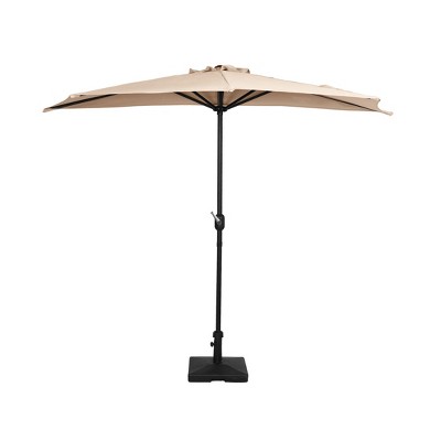 WestinTrends 9 Ft Half Market Patio Umbella with Square Concrete Base