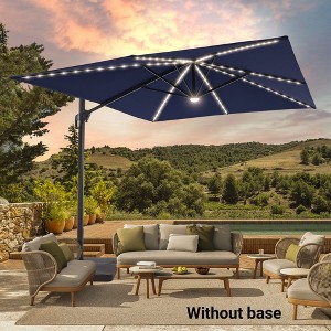 Sonkuki 11.5×9FT Offset Outdoor Solar LED Patio Aluminum Cantilever Umbrella with Infinite Canopy Angle Adjustment - 1 of 4
