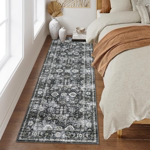 Vintage Floral Rug Washable Rug Non Slip for Living Rooms - 1 of 4