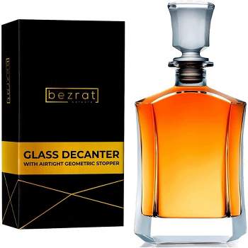 Bezrat Whiskey Decanter With Glass Airtight Stopper