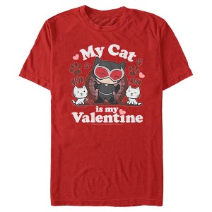 Men's Batman Catwoman My Cat is My Valentine T-Shirt - 1 of 4
