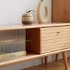 VYNXARIA North America A Grade Solid Beech TV Cabinet With Changhong Glass Doors, Two Drawer Storage Space TV Standing - 3 of 4