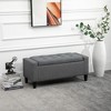 36" Ottoman with Storage, Storage Ottoman Bench with Lift Top and Rubberwood Legs, Linen Upholstered Entryway Bench with Seating for Living Room - 2 of 4