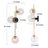 LNC Charm 3-Lights Clear Glass Globe Modern/Contemporary  Wall Lights,Gold/Polished Gold/Black,12in/12.5in - 3 of 4