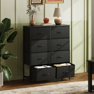Tall 8-Drawer Fabric Dresser, Storage Tower with Fabric Bins, Double Chest of Drawers Organizer, - 1 of 4
