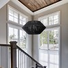 Dewdrop Modern Black Pendant Light with Woven Rope Shade Geometric Hanging Ceiling Fixture for Dining Room - 4 of 4
