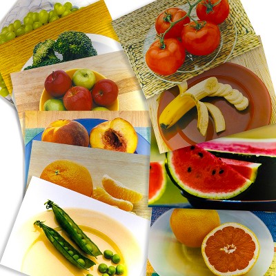 Colorful Fruits and Vegetables Nursery Poster Set, 14 Pieces