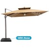 Crestlive Products 11FT Patio Double Top Cantilever Umbrella with Light and Base Set Outdoor 360° Rotation 6 Heights Adjustable Offset Umbrella - 2 of 4