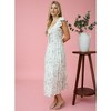 August Sky Women's Front Mock Tie Sweetheart Neckline Floral Midi Dress - 3 of 4