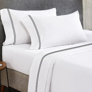 5-Star Luxury Sheet Set | 600 Thread Count 100% Cotton Sateen | Soft & Crisp Bed Sheets with Deep Pockets by California Design Den - 1 of 4