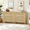 3-Drawers Rattan Storage Cabinet Rattan Drawer, CENGHU Nightstand, Coffee Bar Cabinet, for Bedroom, Living Room, Dining Room, Hallways - 2 of 4