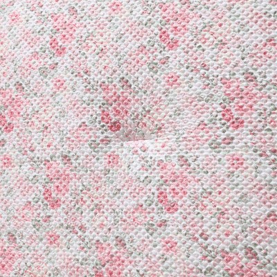 Twin Pink Microfiber Reversible Floral Bed in a Bag Set