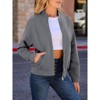 Imily Bela Womens Casual Loose Zip Up Long Sleeve Sweatshirt Jacket with Pockets Outerwear - 2 of 4