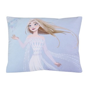 Disney Frozen Winter Cheer Lavender, Aqua and White Elsa Decorative Toddler Pillow - 1 of 4