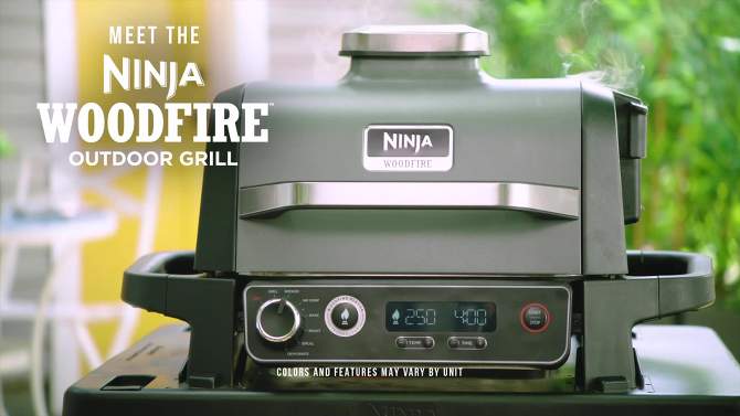 Ninja Woodfire Outdoor Grill &#38; Smoker, 7-in-1 Master Grill, BBQ Smoker and Air Fryer with Woodfire Technology - OG701, 2 of 22, play video