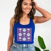 Simply Sage Market Women's Smiley Palm Trees Checkered Graphic Racerback Tank - 2 of 3