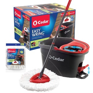 O-Cedar EasyWring Spin Mop and Bucket System Cleaning Tools and Accessories + 2ct Mop Head Replacement Cleaning Tool Refills - 1 of 4