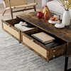 Rattan Coffee Table with 2 Drawer 45.6'' Wood Coffee Table with Storage Boho Dining Table with Rattan Drawer - 3 of 4