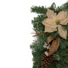 Northlight 28" Unlit Mixed Pine Berry and Burlap Poinsettia Artificial Christmas Teardrop Swag - 4 of 4