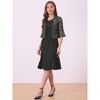 Allegra K Women's Shiny Lace Cropped Shrug and Sleeveless Wedding Midi Dress Sets - 4 of 4