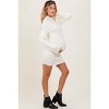 Pinkblush Cream Wide Rib Mock Neck Maternity Sweater Mini Dress - 3 of 4