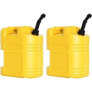 Heavy Duty 5 Gallon Multi-Purpose Liquid Container with View Stripe, Secure-Seal Design & Ergonomic Handle 2-Pack Set - 1 of 4