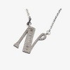 Anna-Kaci Silver Tone Initial Letter Pendant Necklace with Crystal Rhinestone Accents - 2 of 4