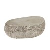 Olivia & May Aluminum Abstract Oval Coffee Table with Open Lattice Work Silver - 2 of 4