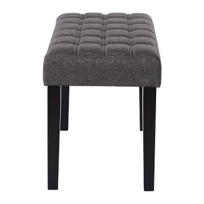 Perry Dark Gray Velvet Tufted Entryway Bench with Storage