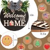 Attop 4 Seasons & 14 Icons Interchangeable Welcome Sign - Rustic Black Wooden Wreath Set for Front Door, All-Year Holiday Porch Decor - 3 of 4