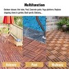 Syemin Carpet Tiles Interlocking Deck Tiles Checker Pattern, 30 PCS Square Hardwood Outdoor Flooring for Patio, Pool Side, Brown, 12"*12"*0.75" - 4 of 4