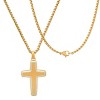 Steeltime 24" Men's two tone stainless steel & 18k gold plated cross pendant - 2 of 4