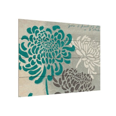 Wellington Studio 'Chrysanthemums I' Wood Slat Art