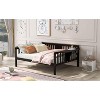 NicBex Twin/Full Size Daybed, Wooden Day Bed With 4 Support Legs, Sofa Bed Frame with Foldable Shelves Safety Guardrail - 2 of 4